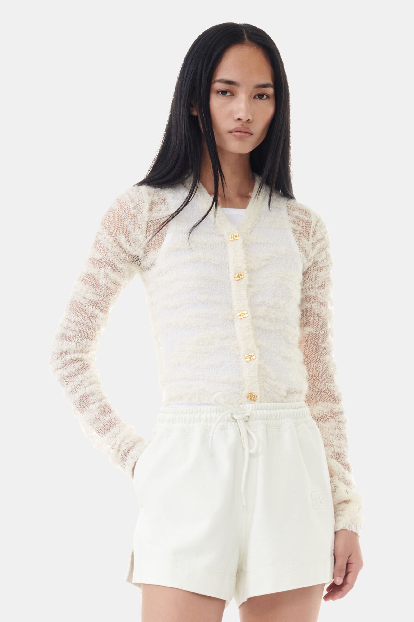 ALPACA MOHAIR BOUCLE CARDIGAN - 2
