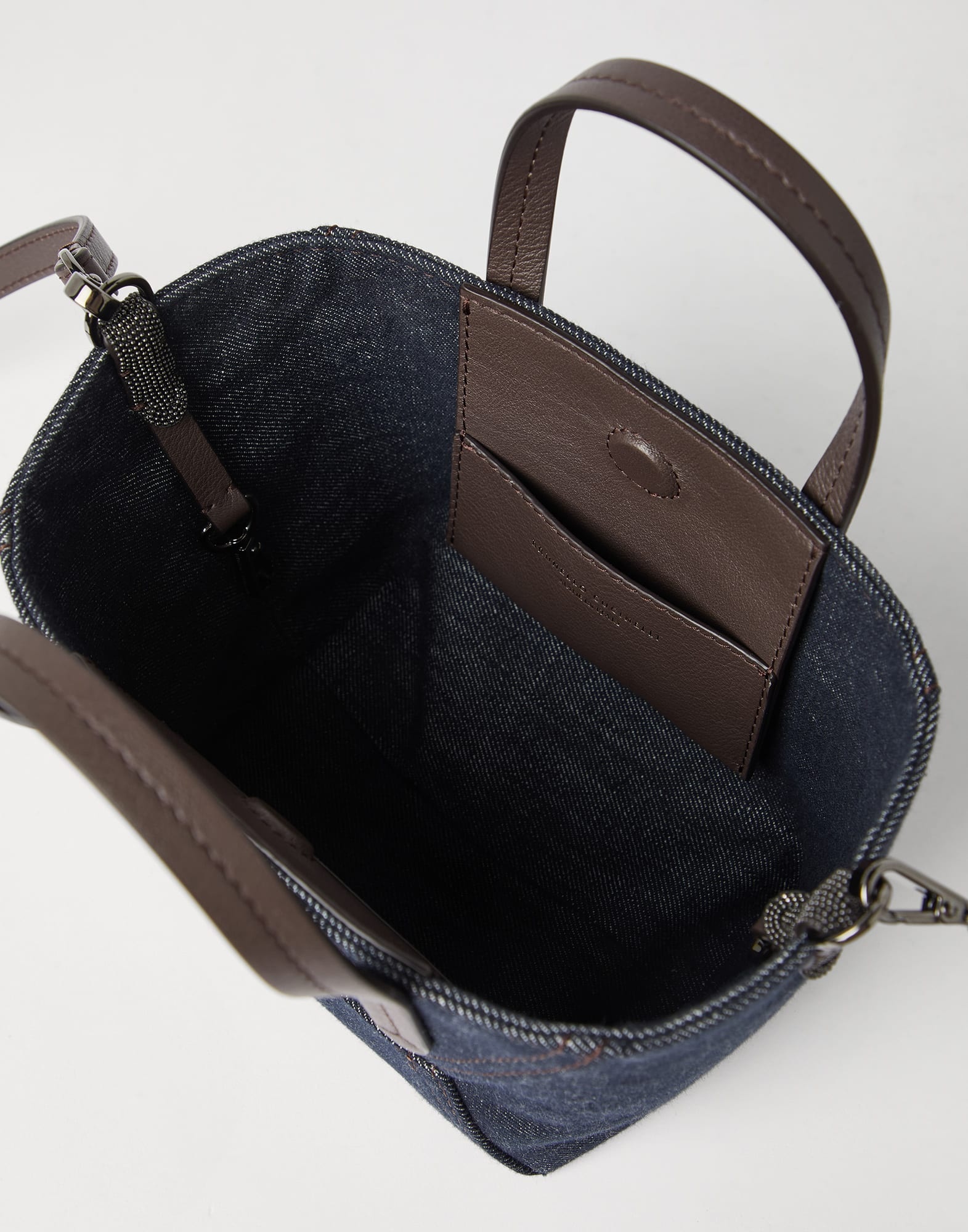 BC Duo mini bag in cotton denim-effect twill with monili - 5