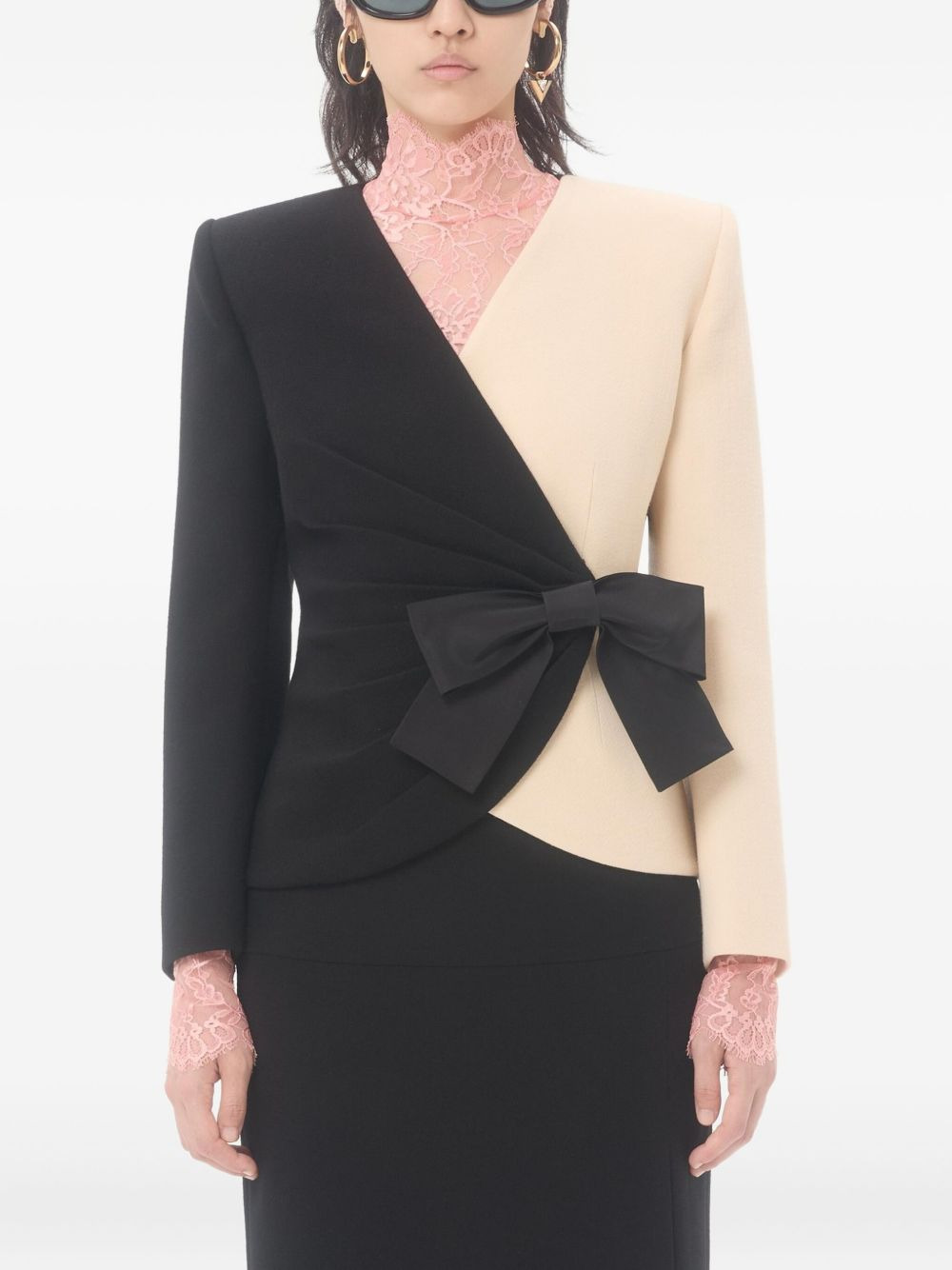 bow-embellishment blazer - 3