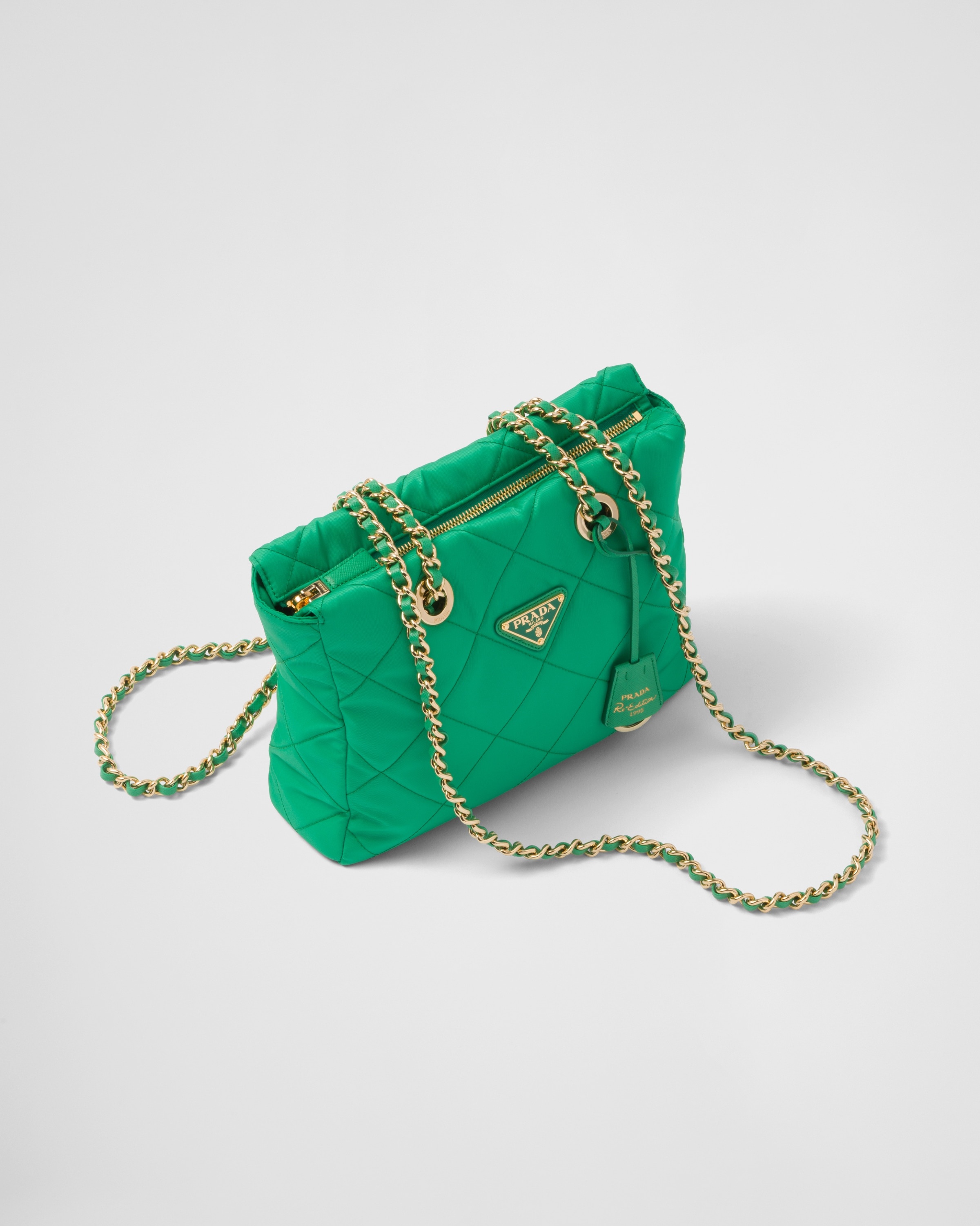 Prada Nylon Shoulder Bag with Chain Handle