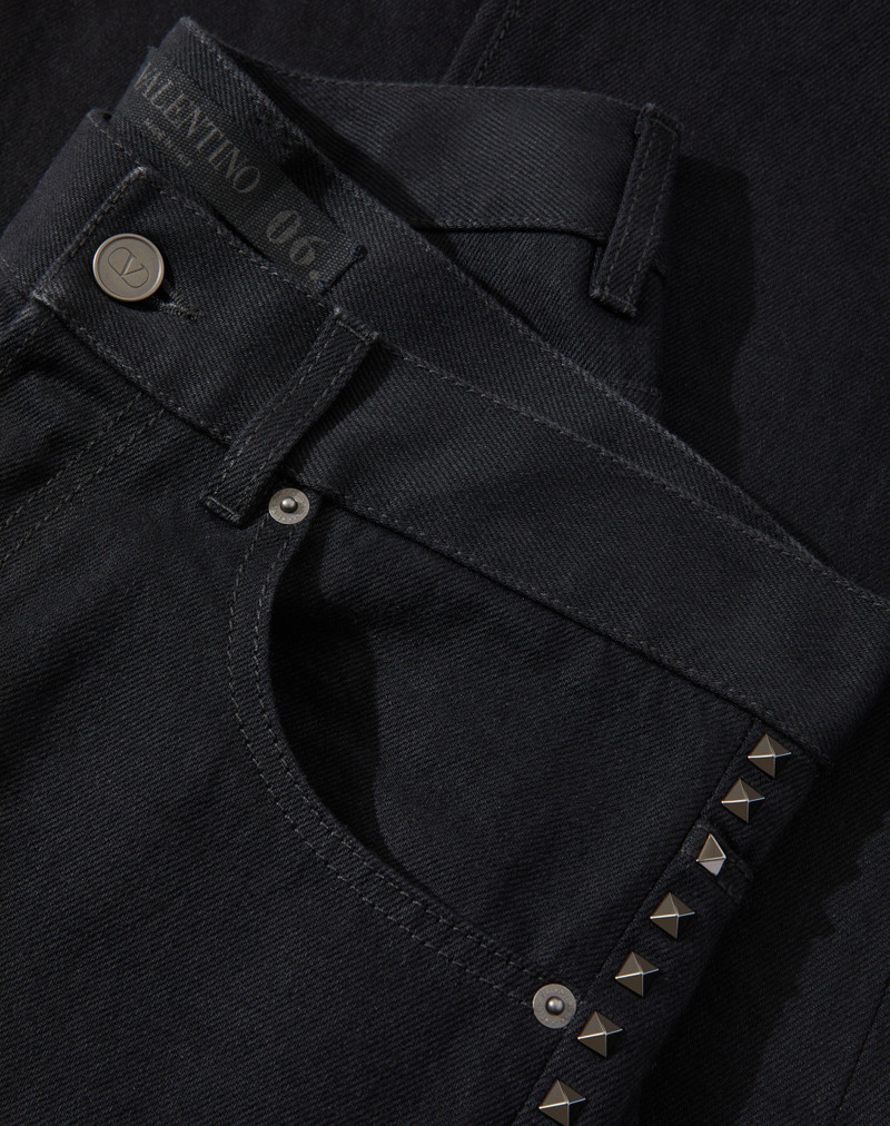 DENIM PANTS WITH BLACK UNTITLED STUDS 3