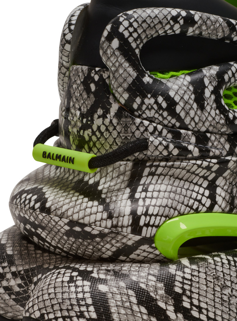 Unicorn mesh and snakeskin-effect leather trainers 6