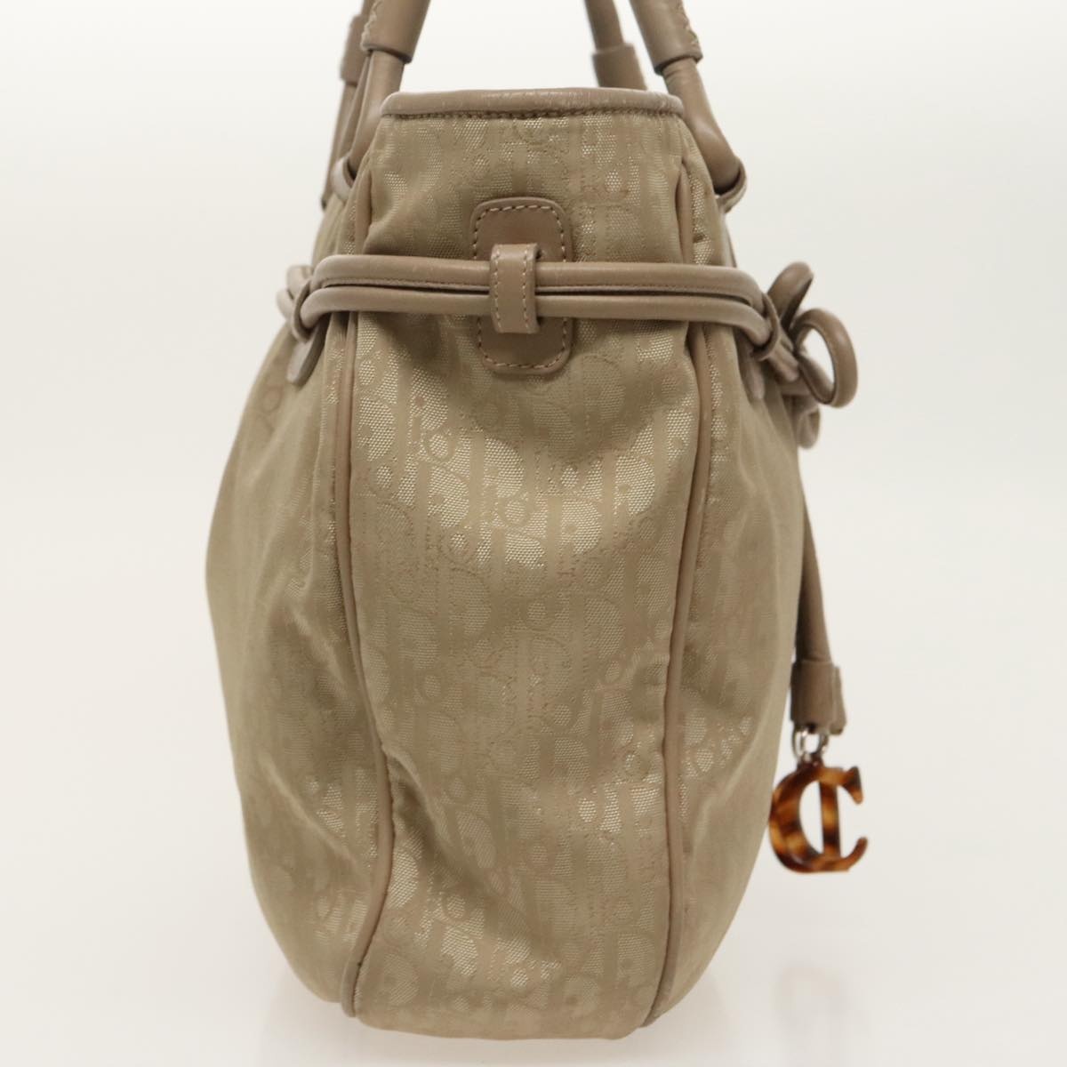 DIOR Trotter Canvas Tote Bag Beige Silver - 4