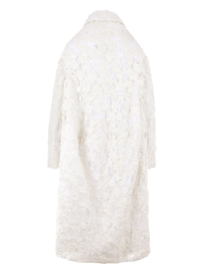 Comme Des Garçons distressed-lace long coat outlook