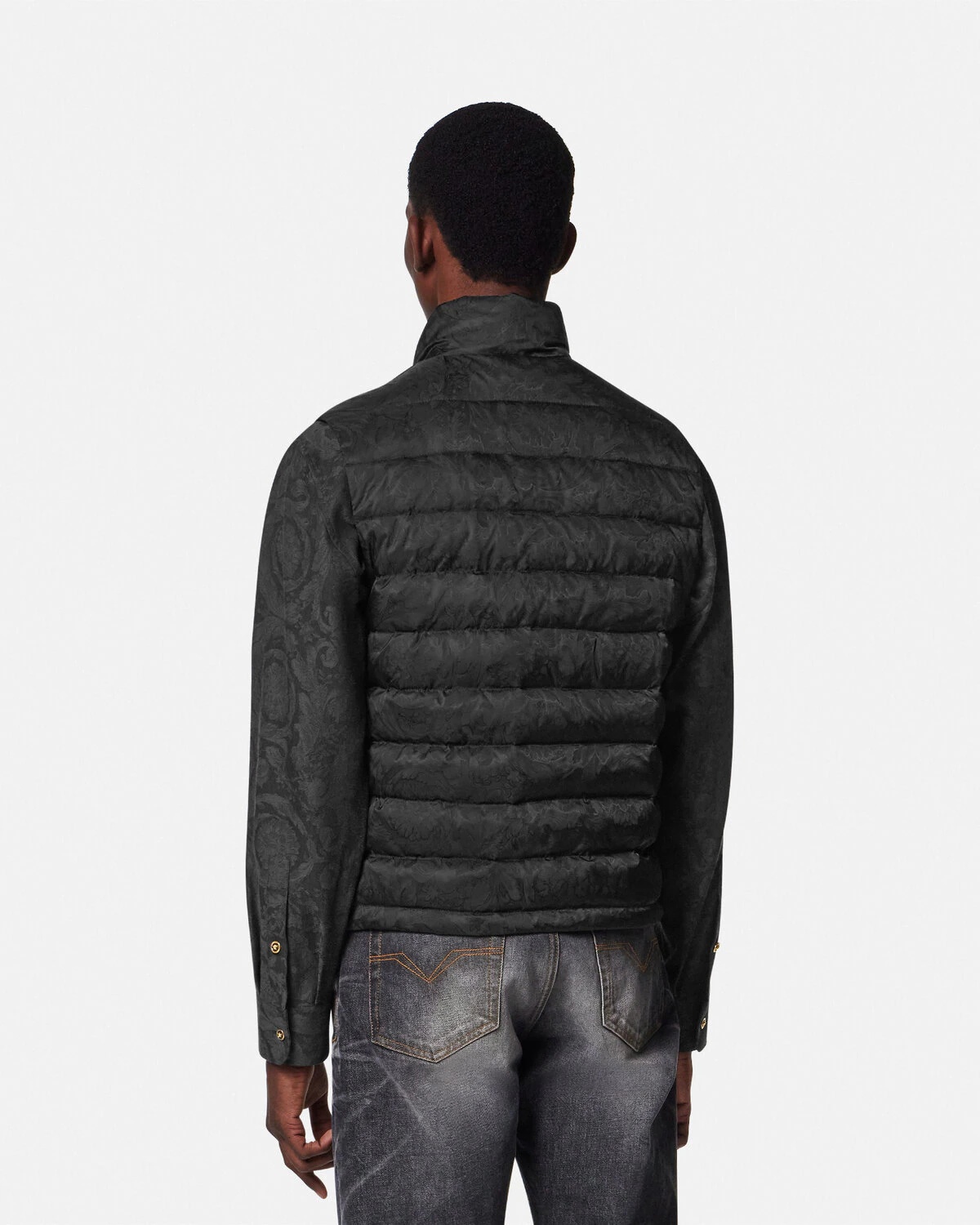 Barocco Jacquard Nylon Puffer Vest - 5