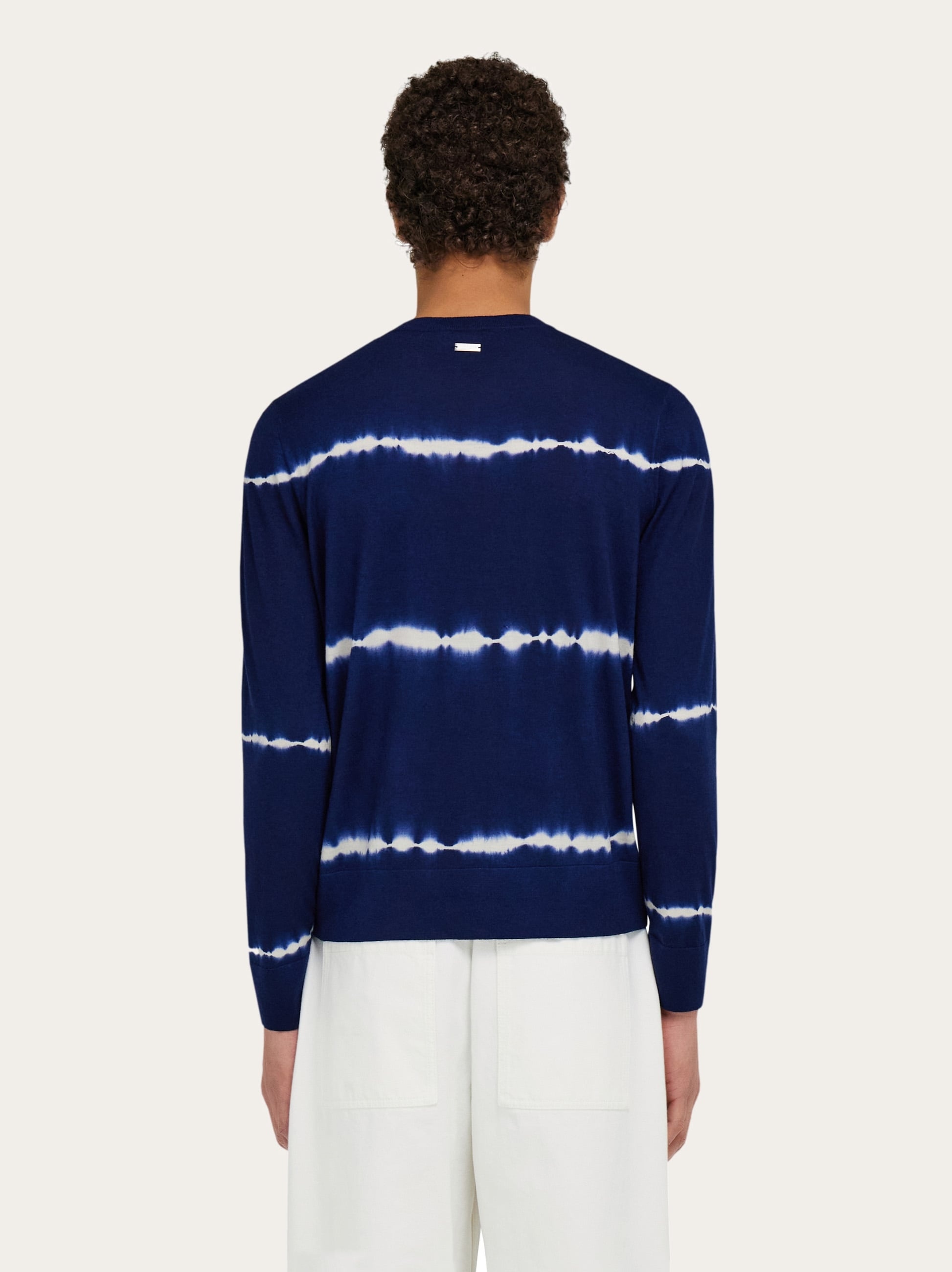 Tie dye wool V-neck pullover - 3