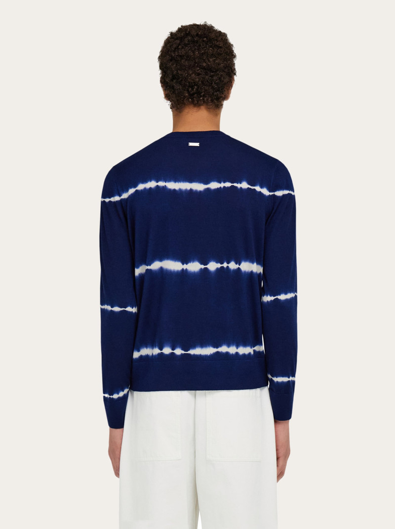Tie dye wool V-neck pullover 3