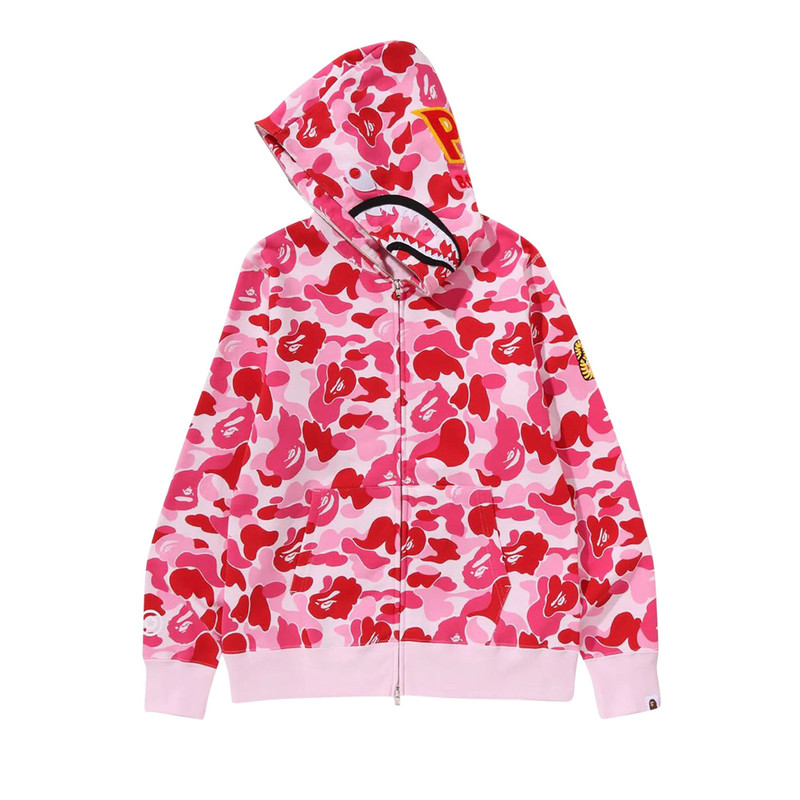 A BATHING APE® BAPE ABC Camo Shark Full Zip Hoodie 'Pink' outlook
