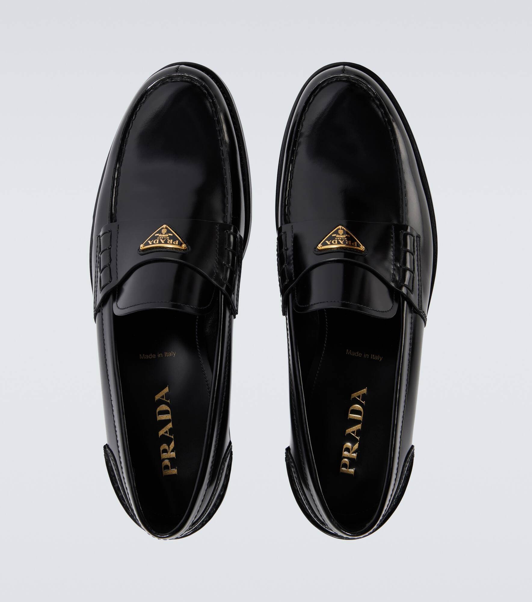 Logo leather loafers - 4