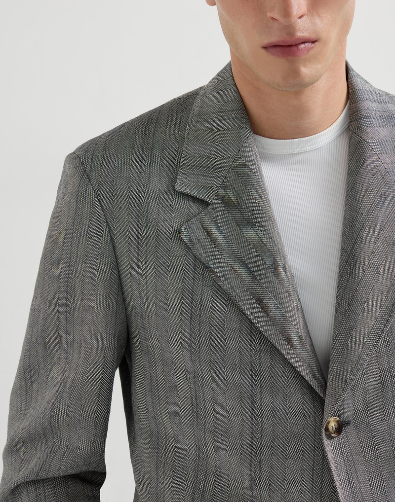 Hemp, virgin wool and silk chevron Tailor blazer 4