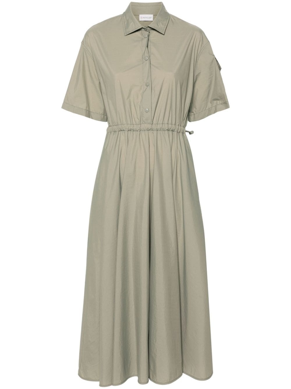 classic-collar midi shirt dress - 1