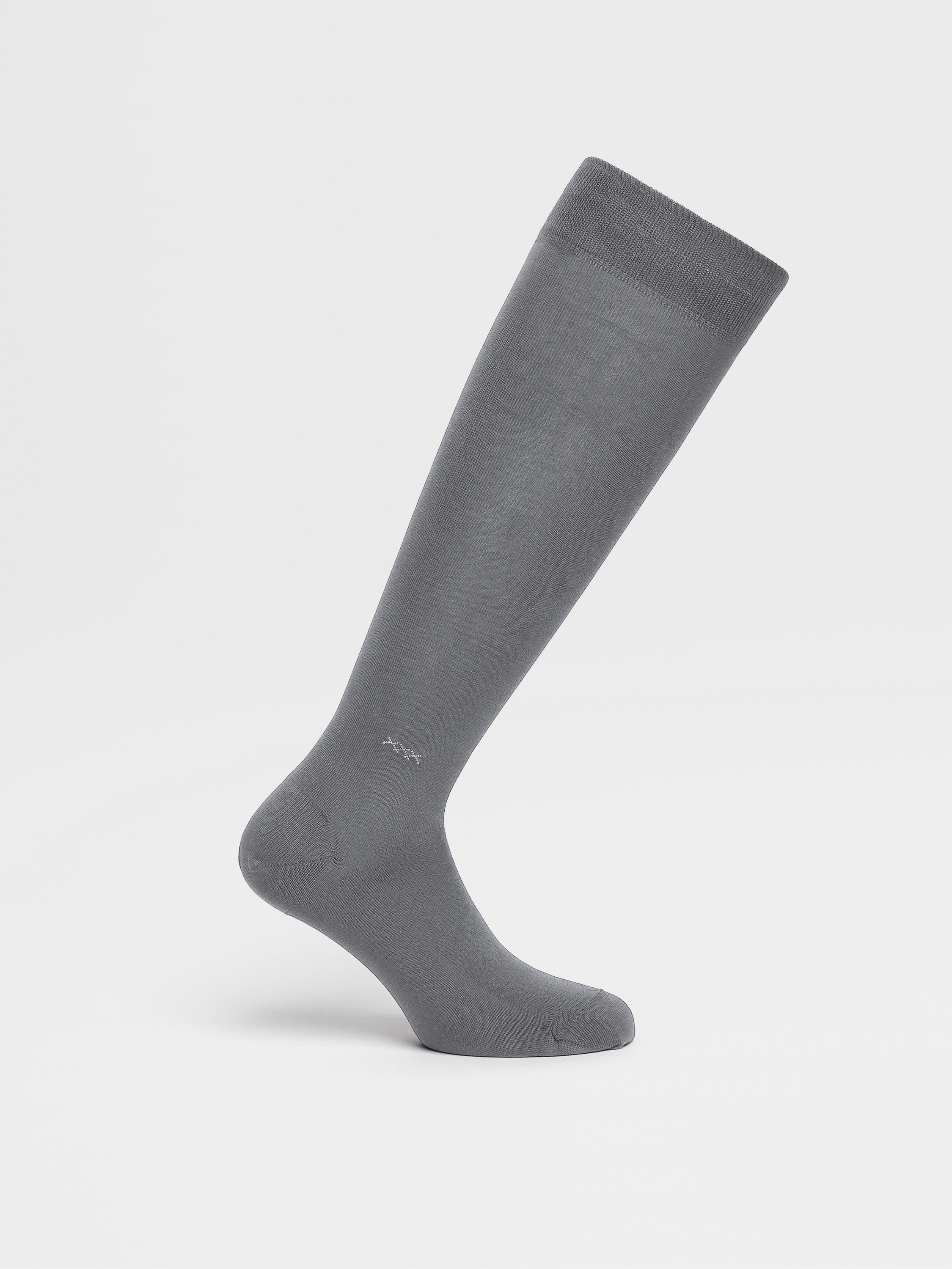 GREY COTTON BLEND SOCKS - 3