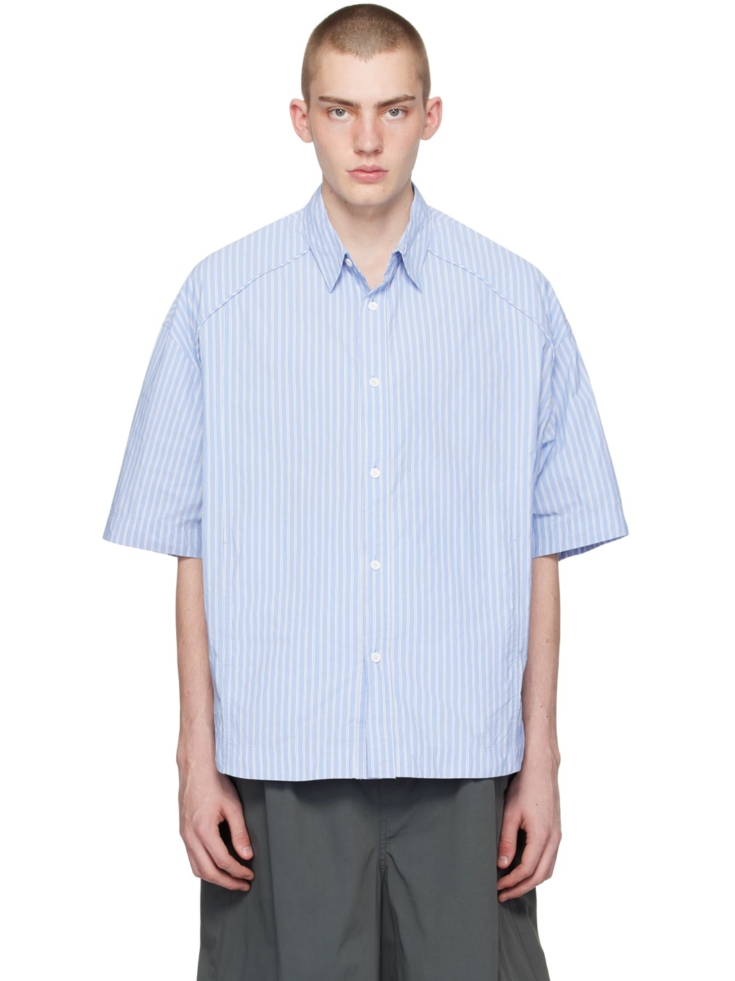 Blue & White Stripe Shirt - 1