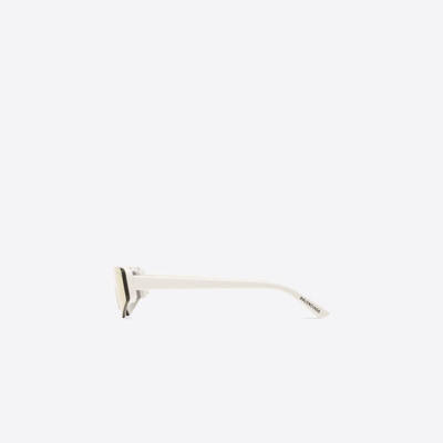 BALENCIAGA Ski Rectangle Sunglasses in White/silver outlook