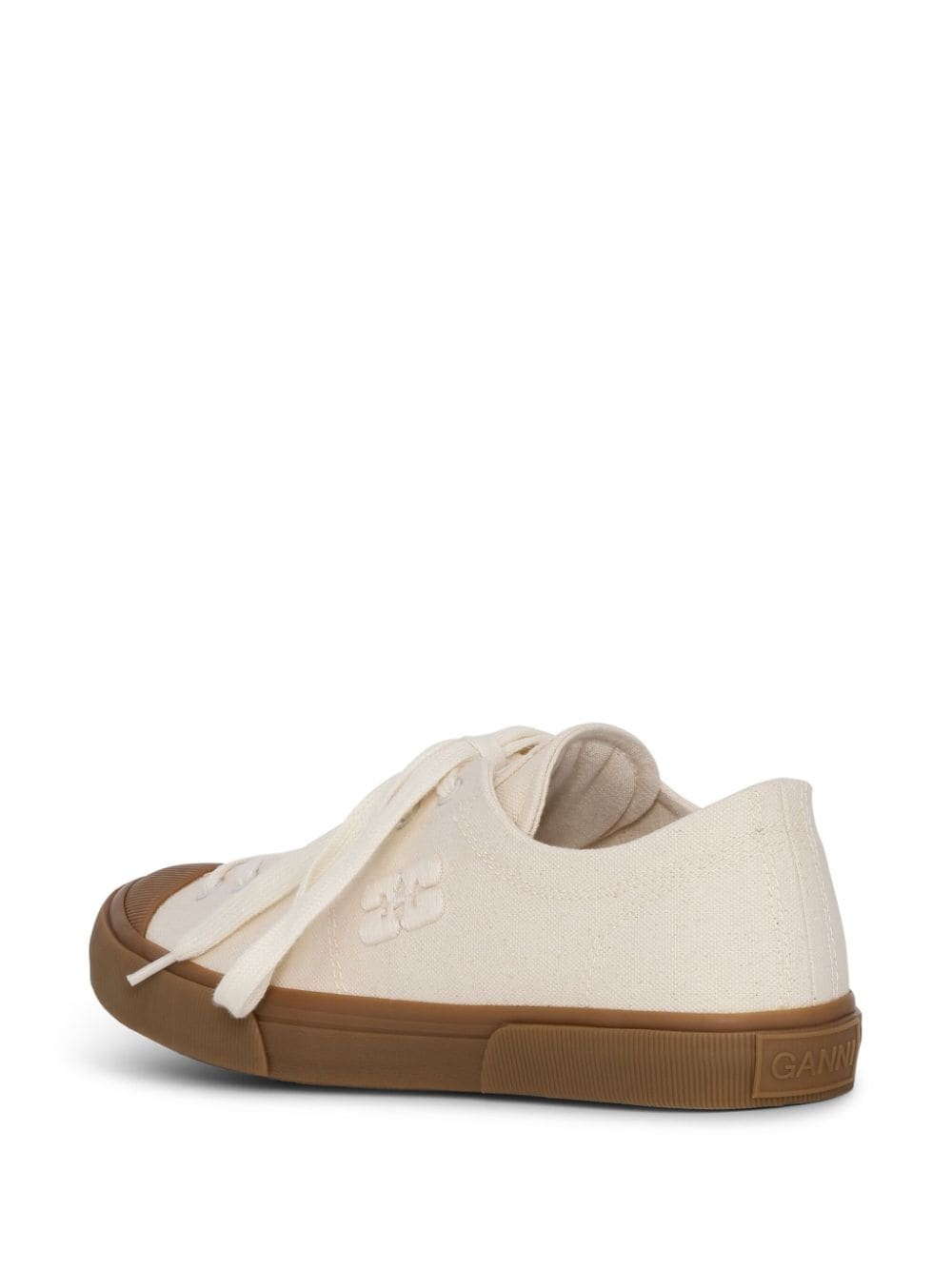 logo-embroidered organic cotton sneakers - 3