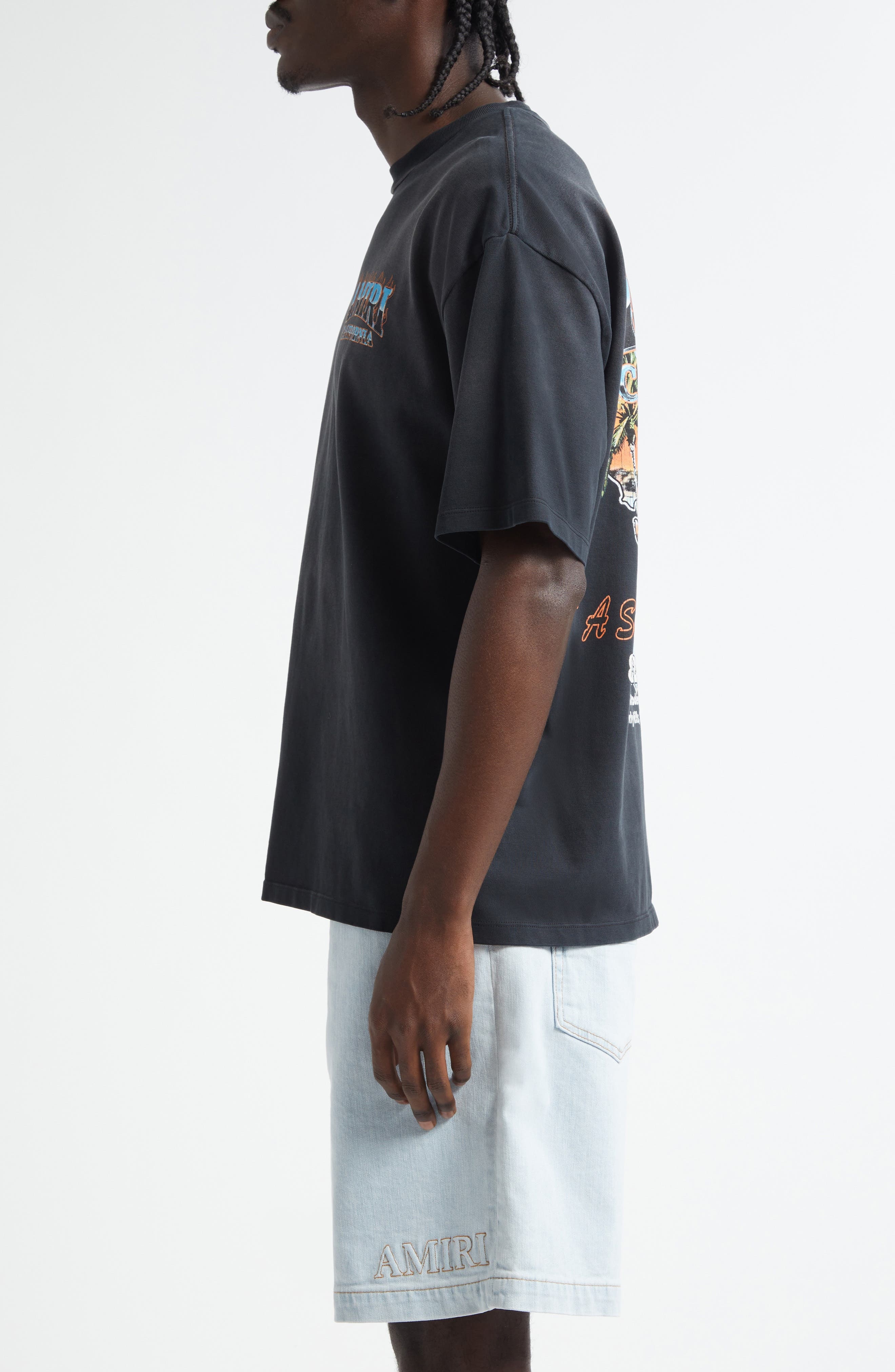 AMIRI Sunny Place Oversize Graphic T-Shirt in Black at Nordstrom - 4