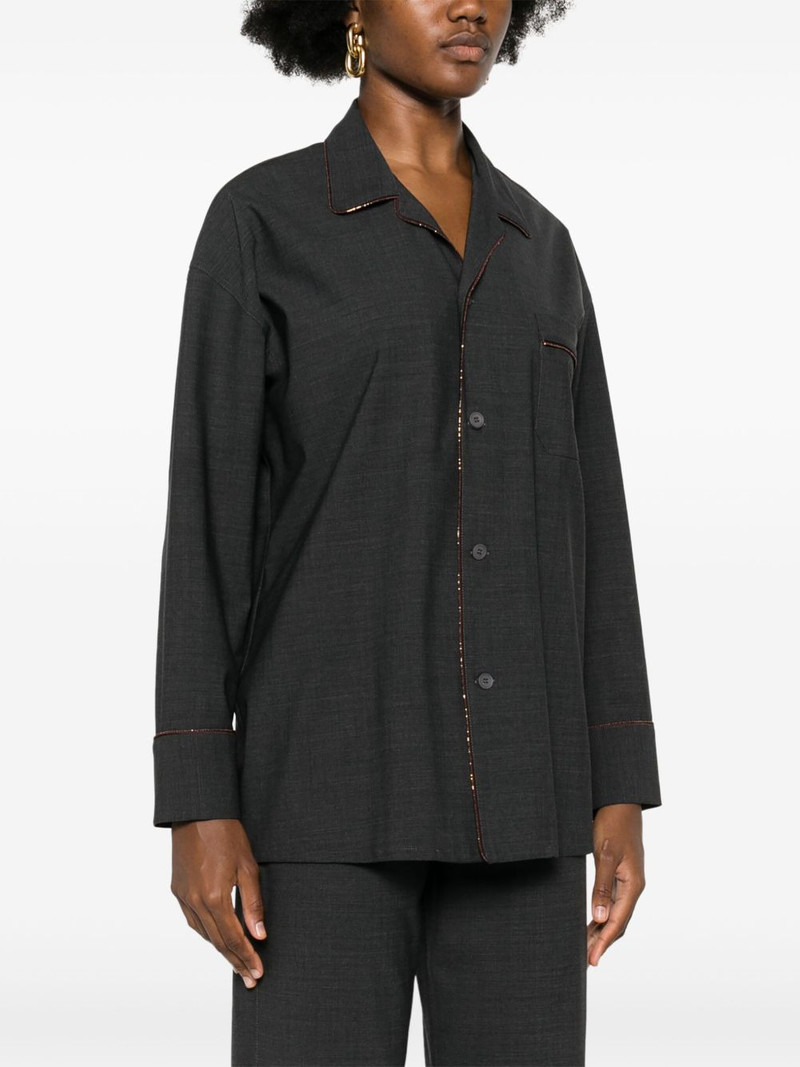 bead-trim oversized shirt 3