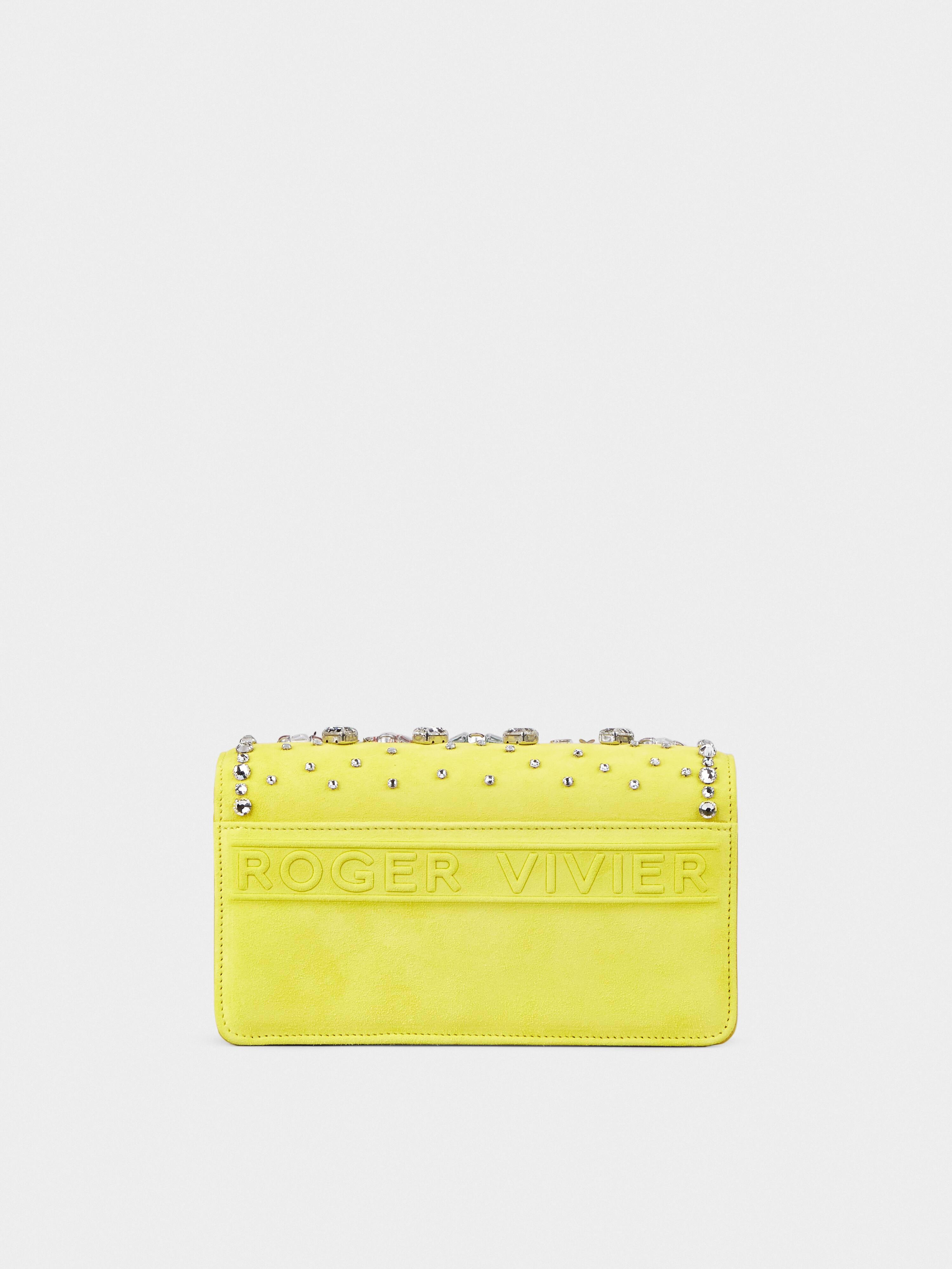 Viv' Choc Strass Flower Net Mini Bag in Suede - 4