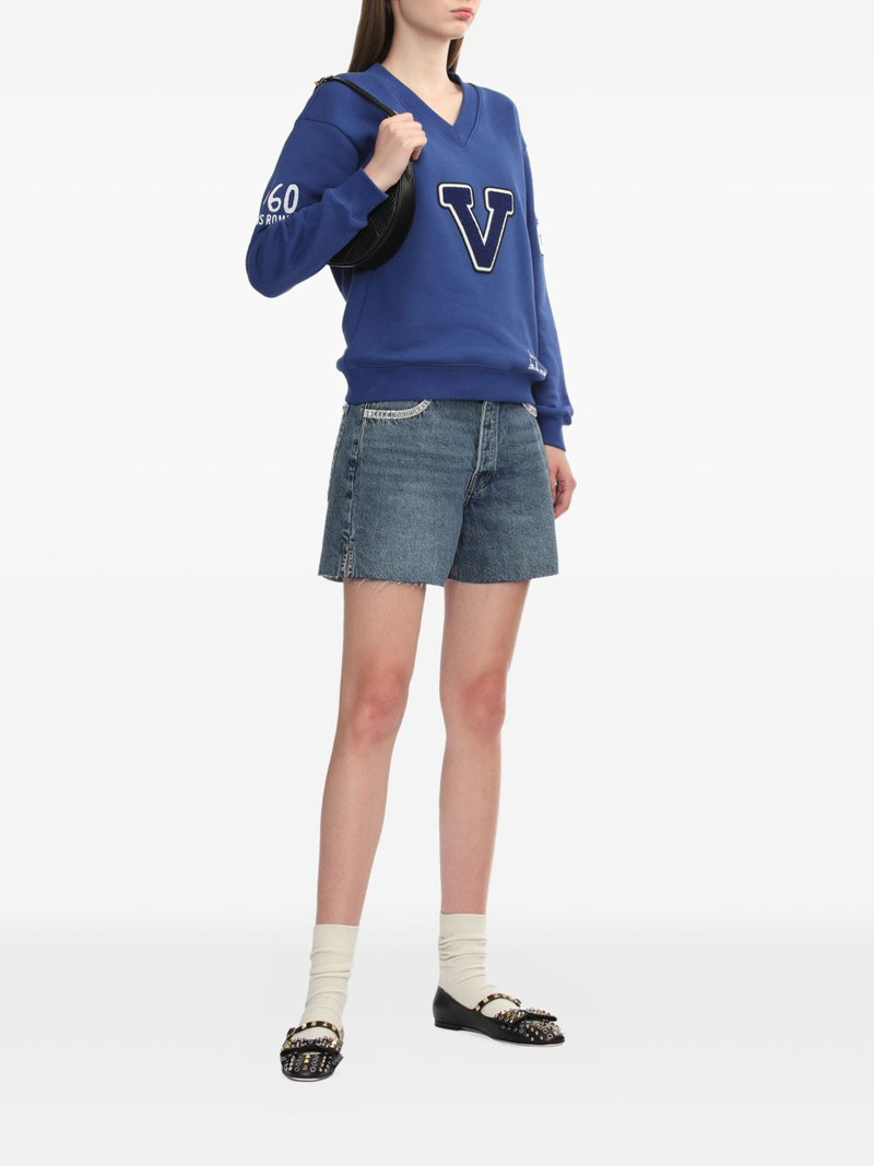 rag & bone crystal-embellished denim shorts outlook