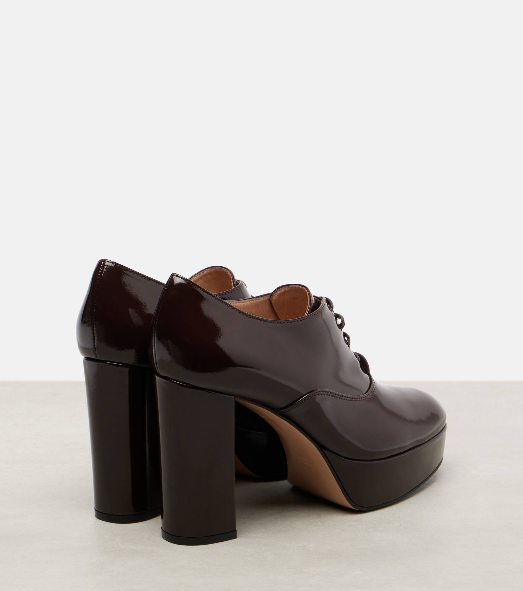 70 lace-up leather platform pumps - 2