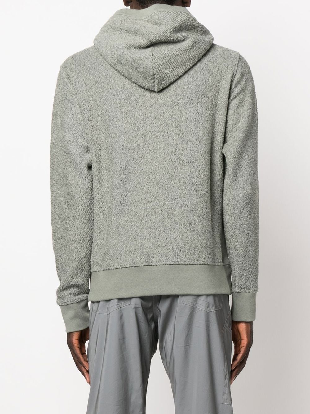 ruched silk lining hoodie - 4