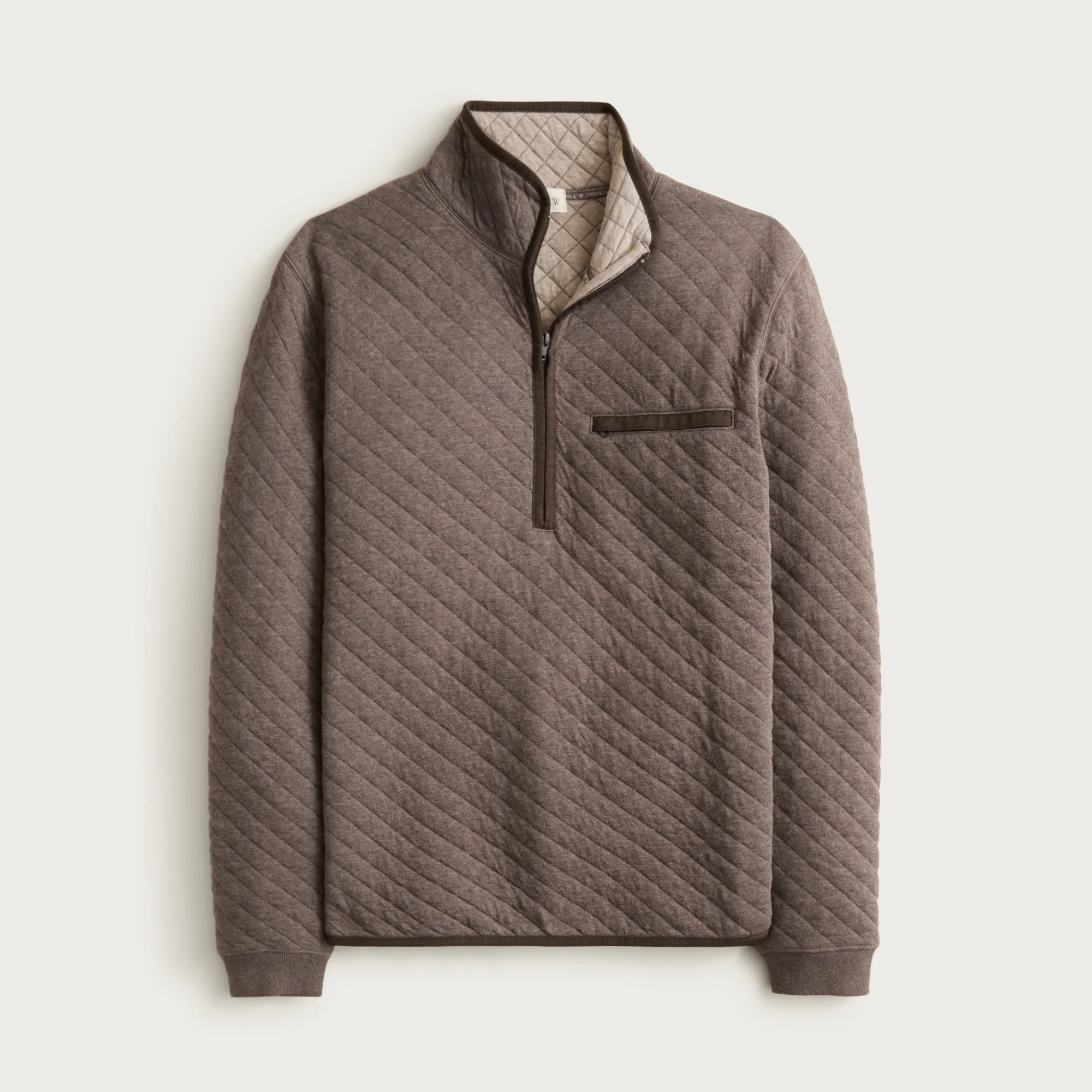 Quilted quarter-zip pullover - 1