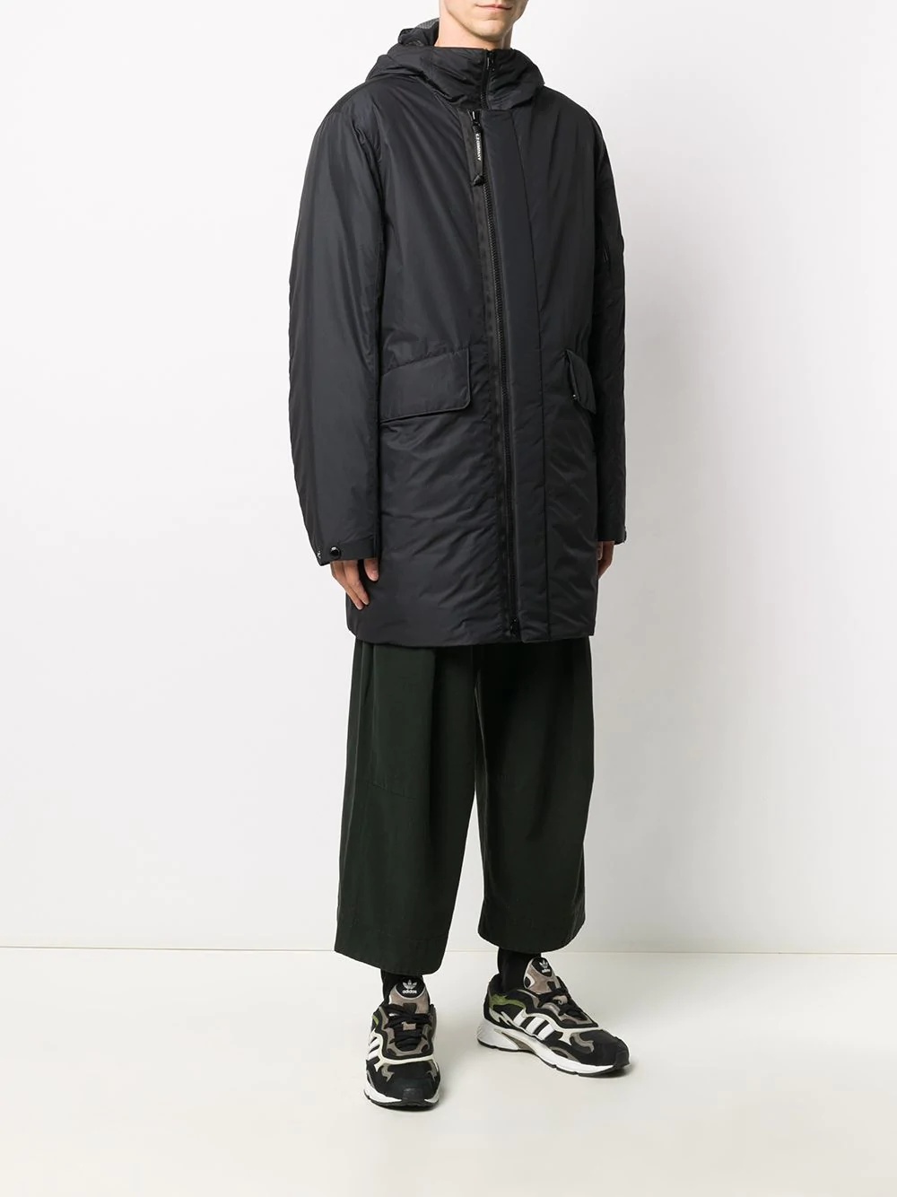 hooded mid-length parka - 3