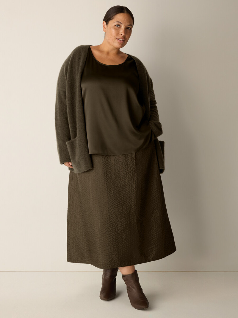 Quilted Silk A-Line Skirt 6