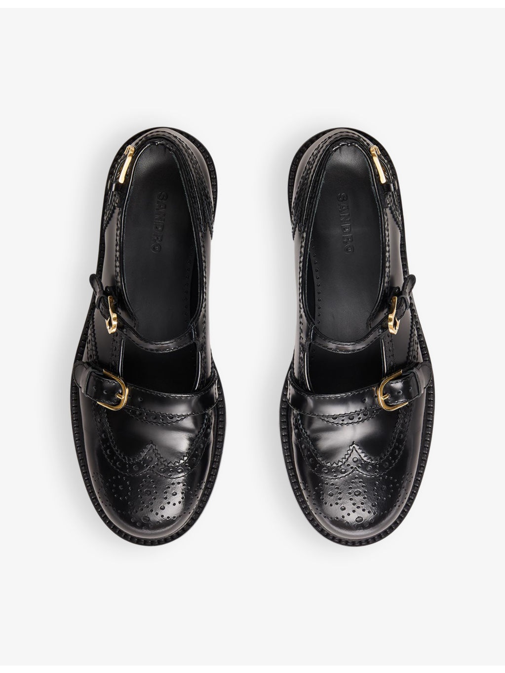 Double-strap flat leather Derby shoes - 2