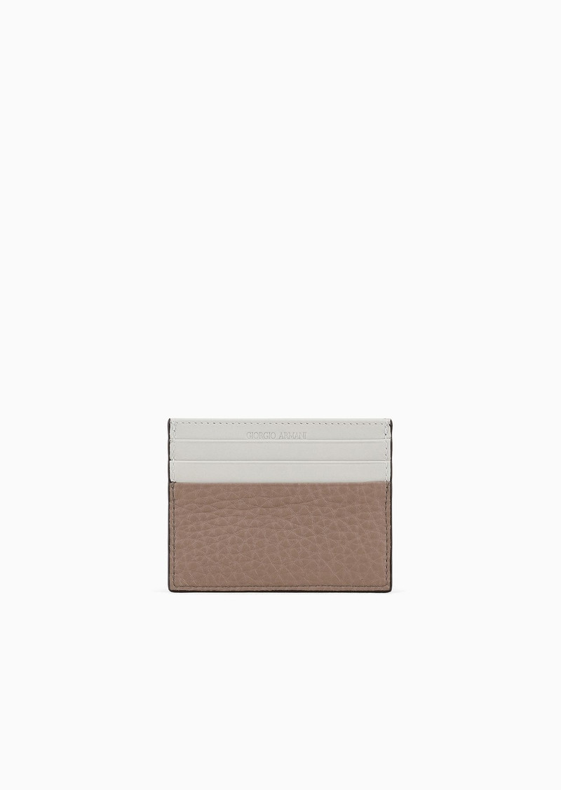 GIORGIO ARMANI Two-toned leather card holder outlook