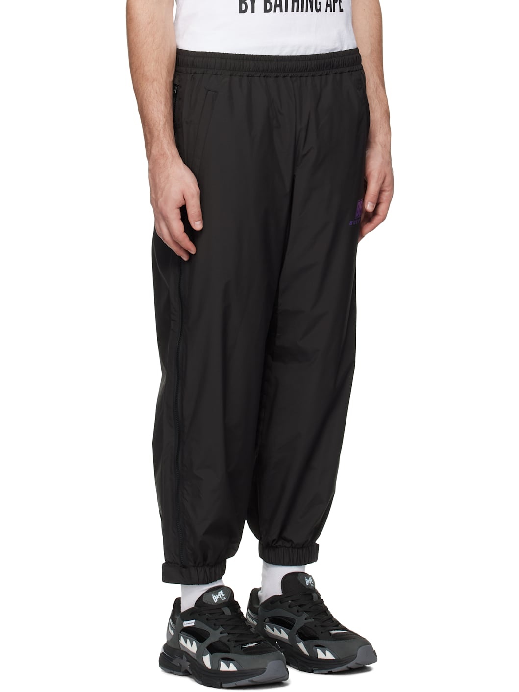 Black Color Camo Deformation Track Pants - 2
