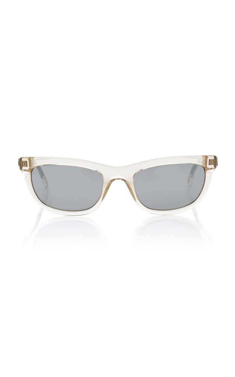 Square-Frame Clear Acetate Sunglasses white - 1