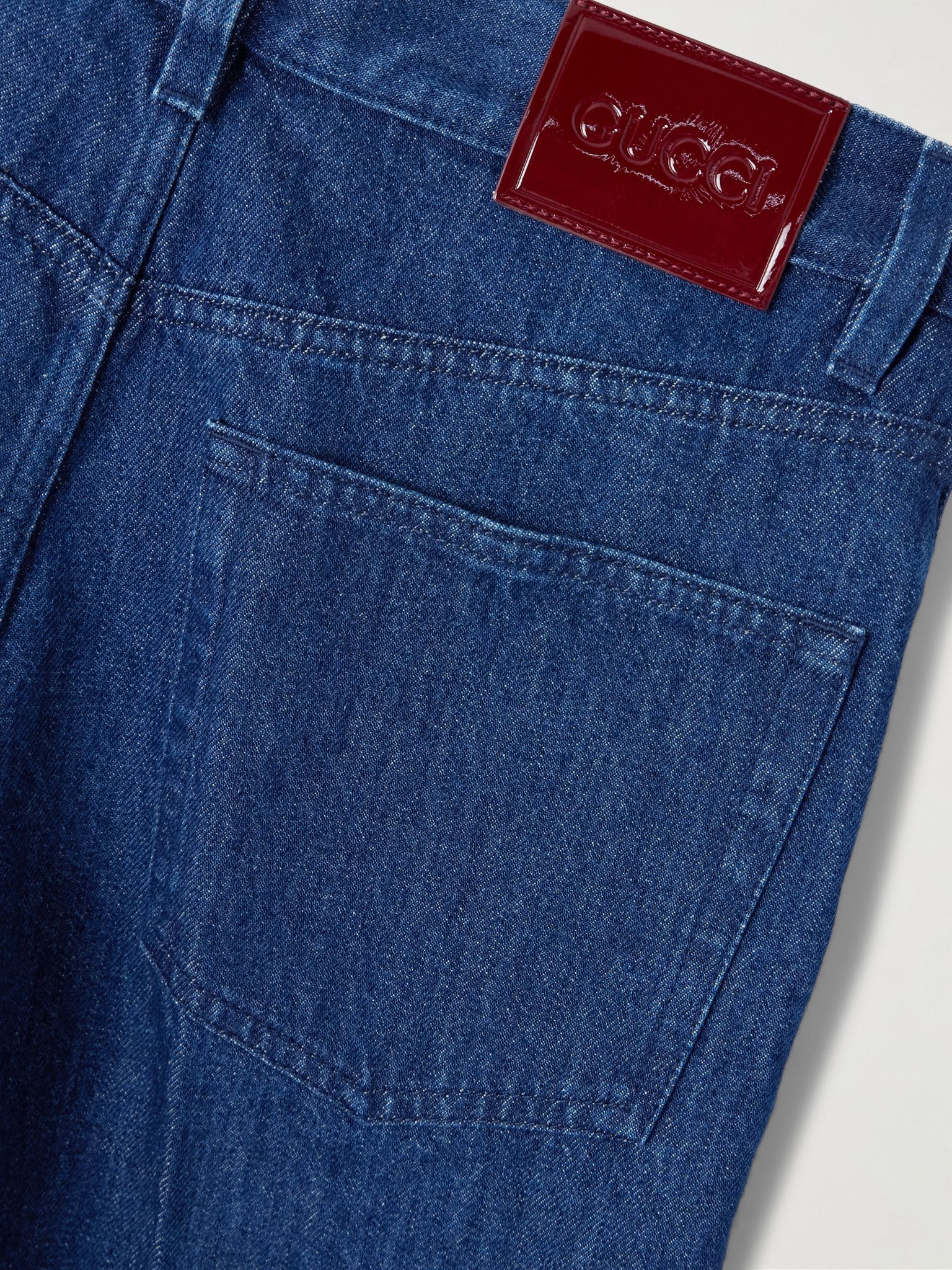 Cropped mid-rise straight-leg jeans Royal blue - 6