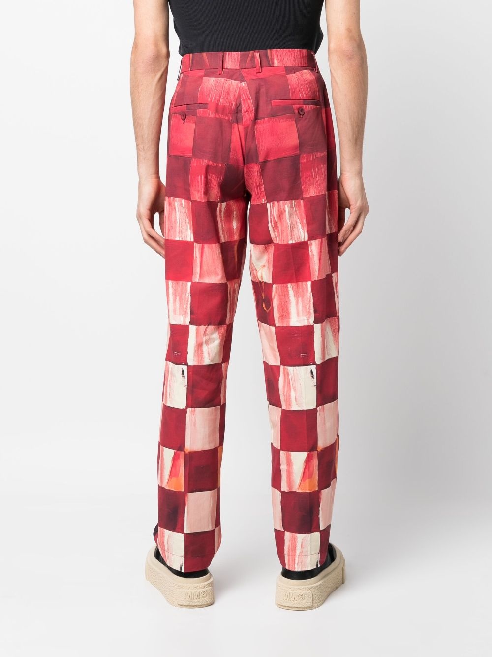 chess patchwork cotton corduroy trousers - 4