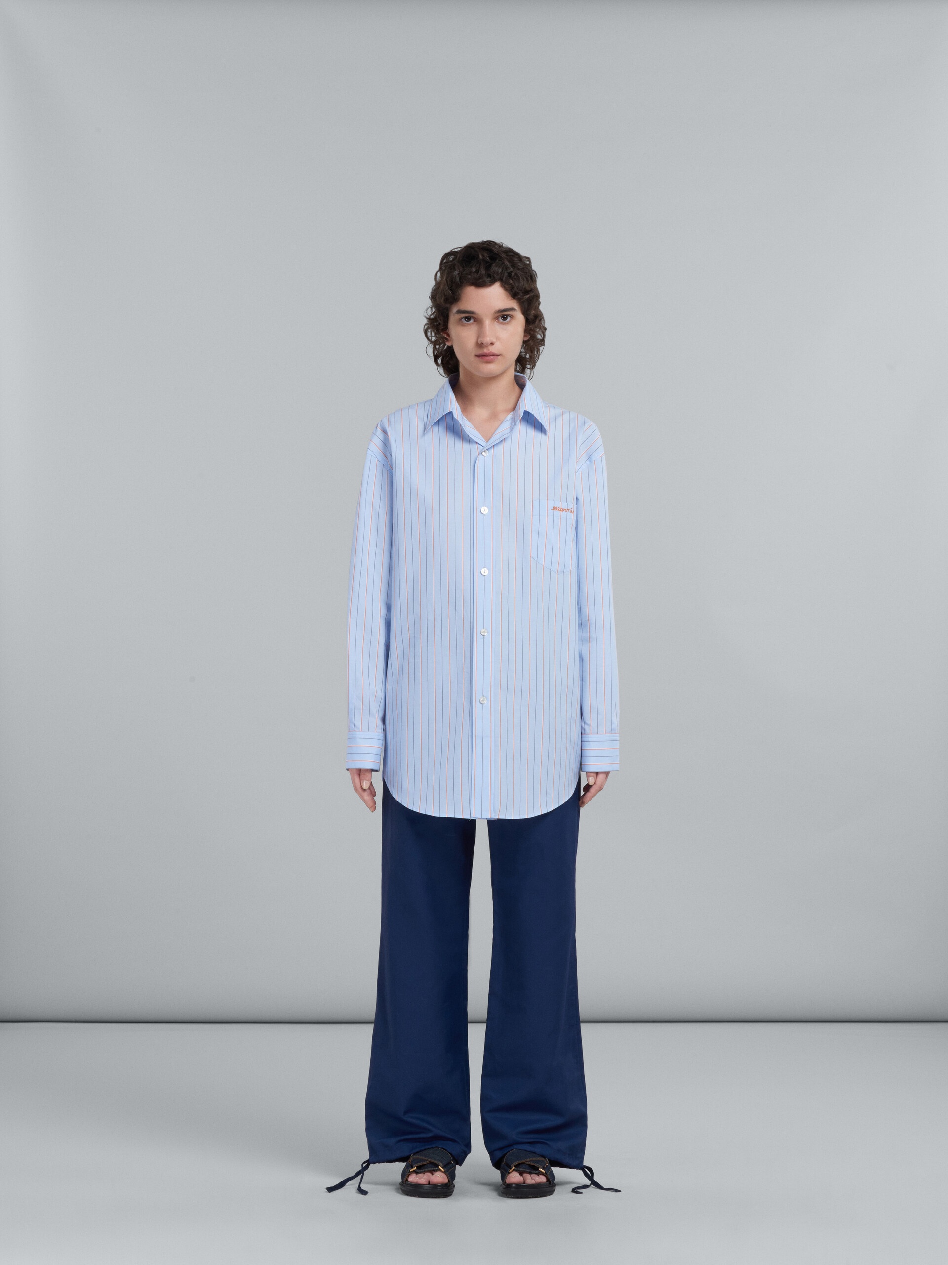 NAVY CARGO TROUSERS IN TECHNICAL COTTON-LINEN - 2