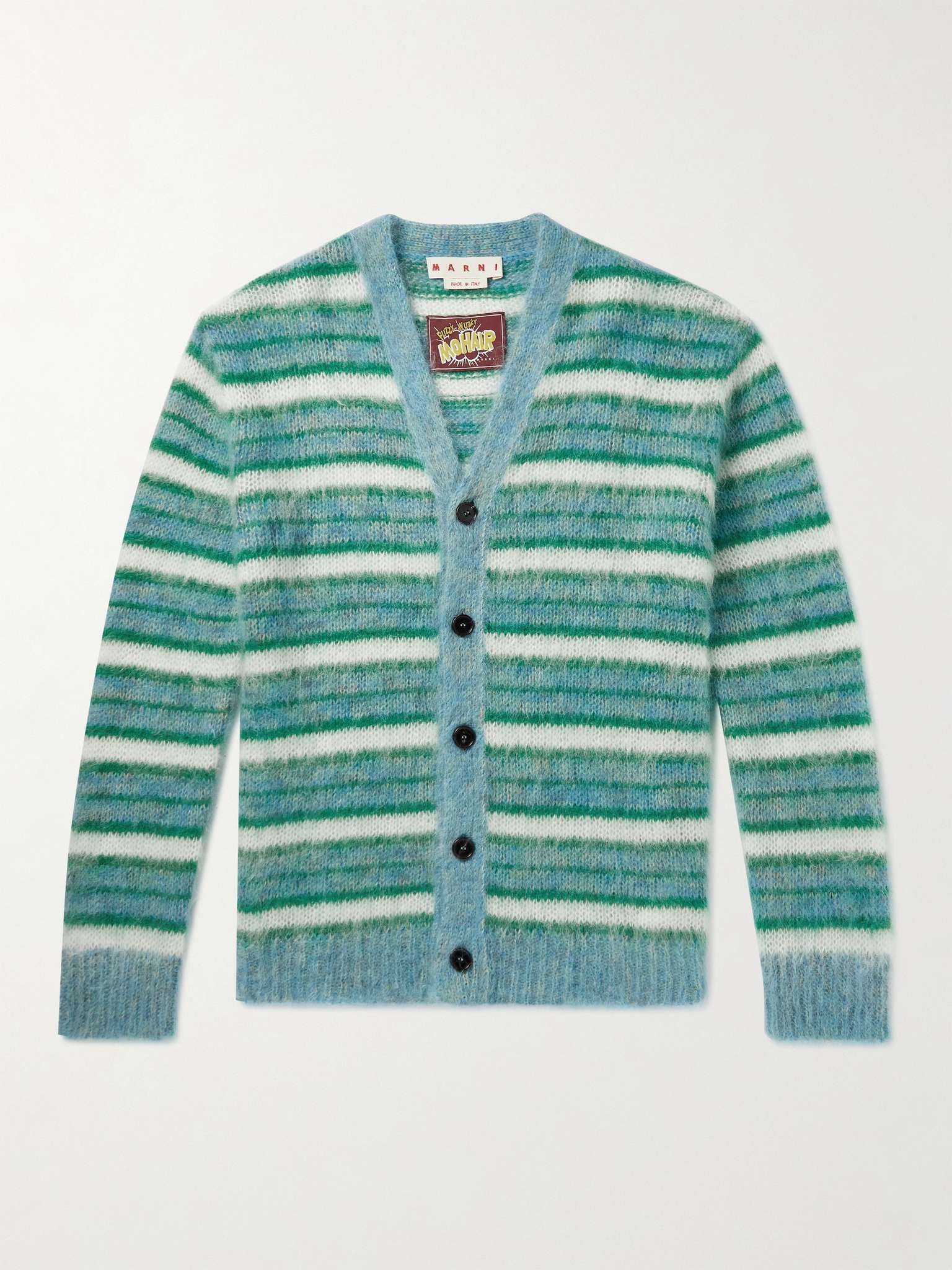 Striped Mohair-Blend Cardigan - 1