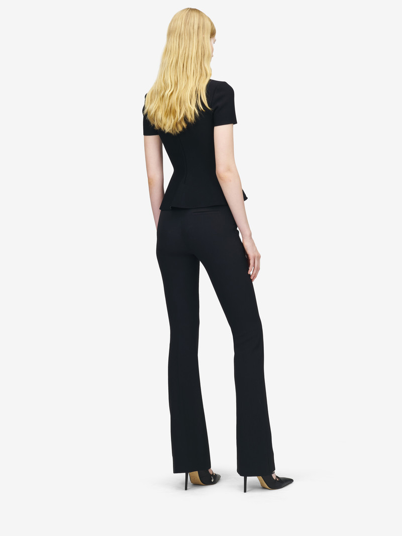 Lace Ribcage Jacquard Peplum Top 5