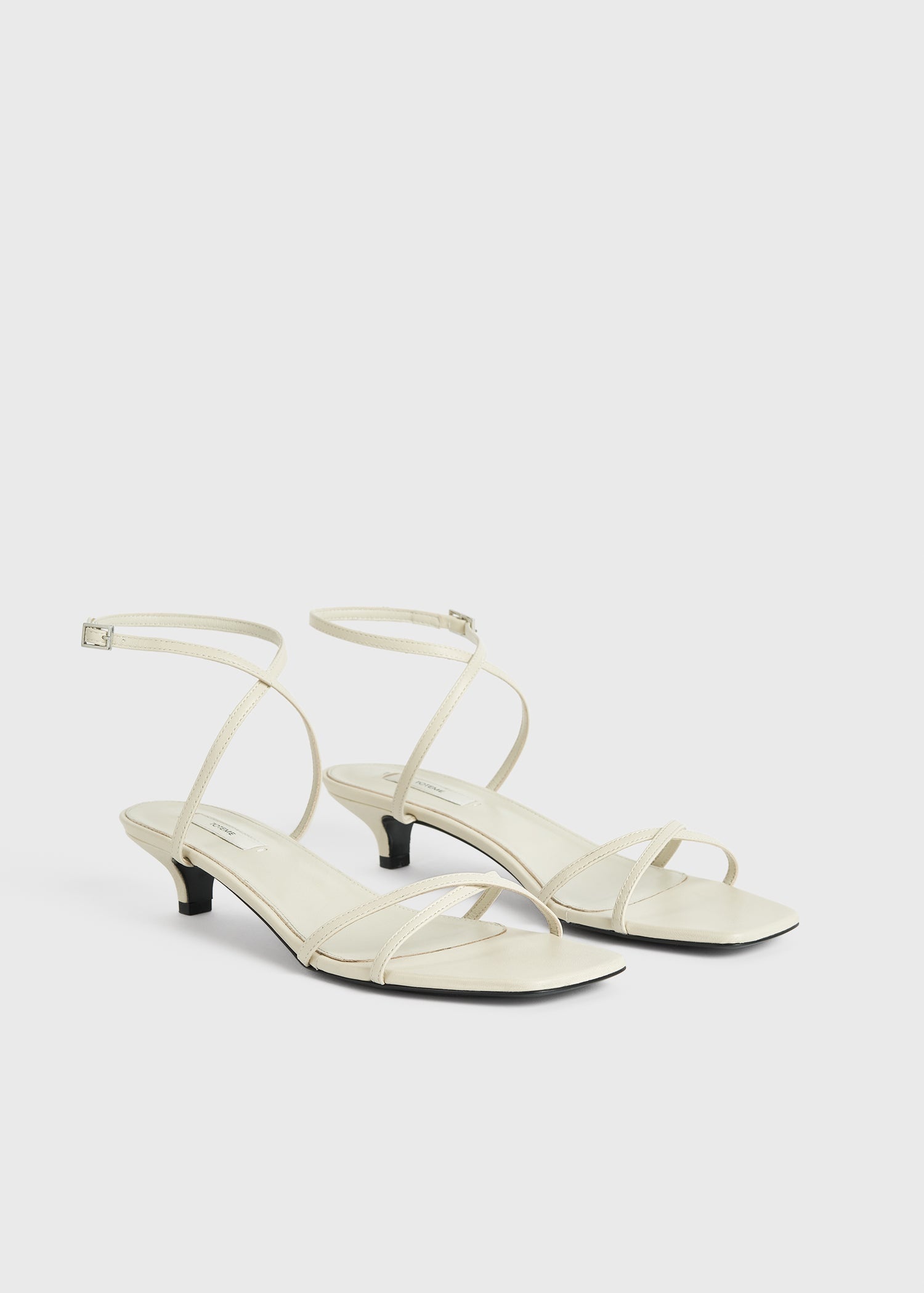 Leather crossover sandals off-white - 7