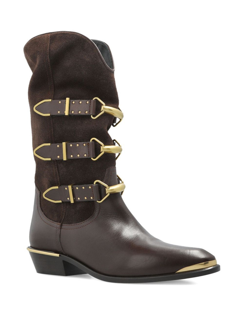 Isabel Marant 30mm buckle-detail suede leather boots outlook