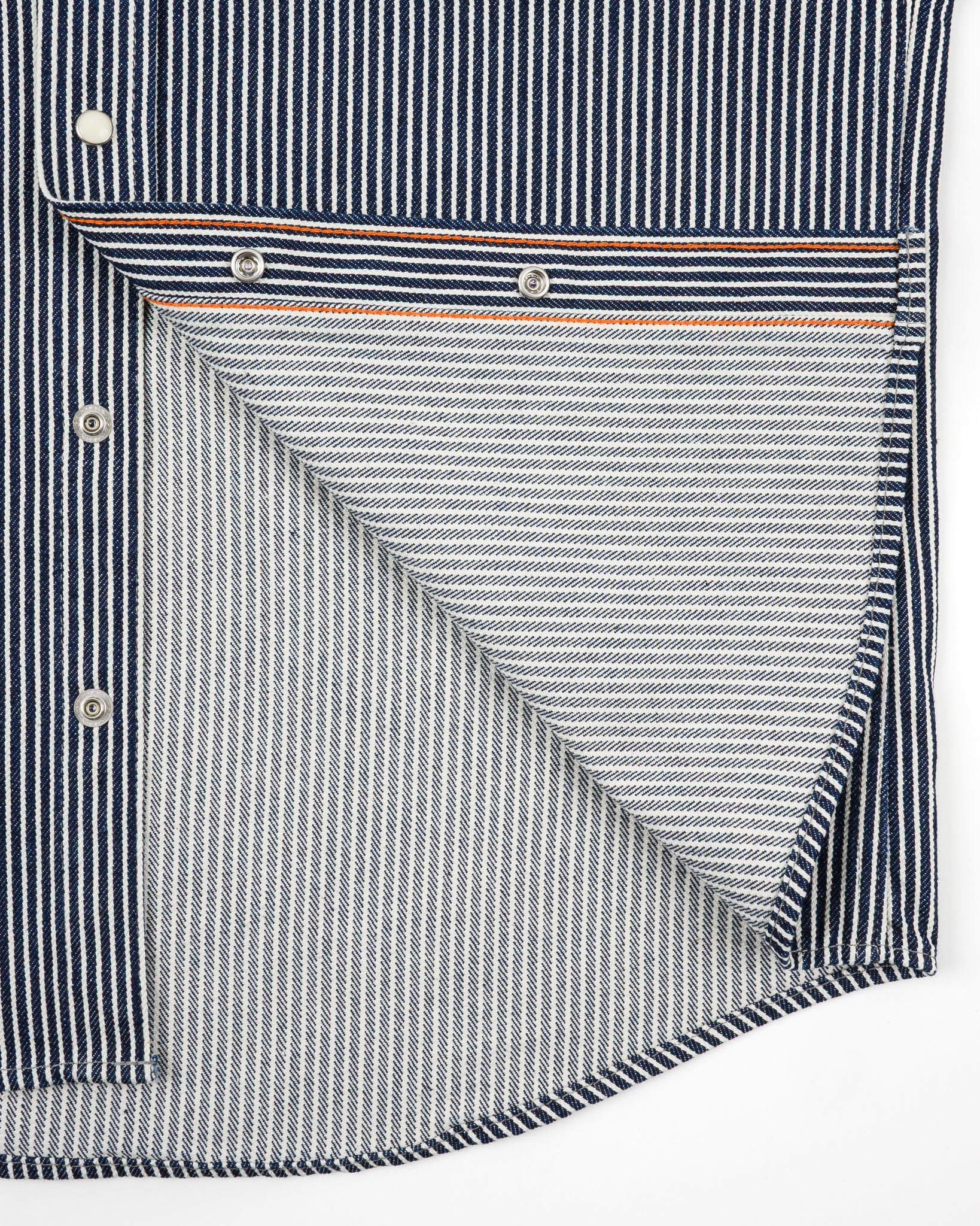 IHSH-07-IND 12oz Hickory Stripe Western Shirt - Indigo - 9