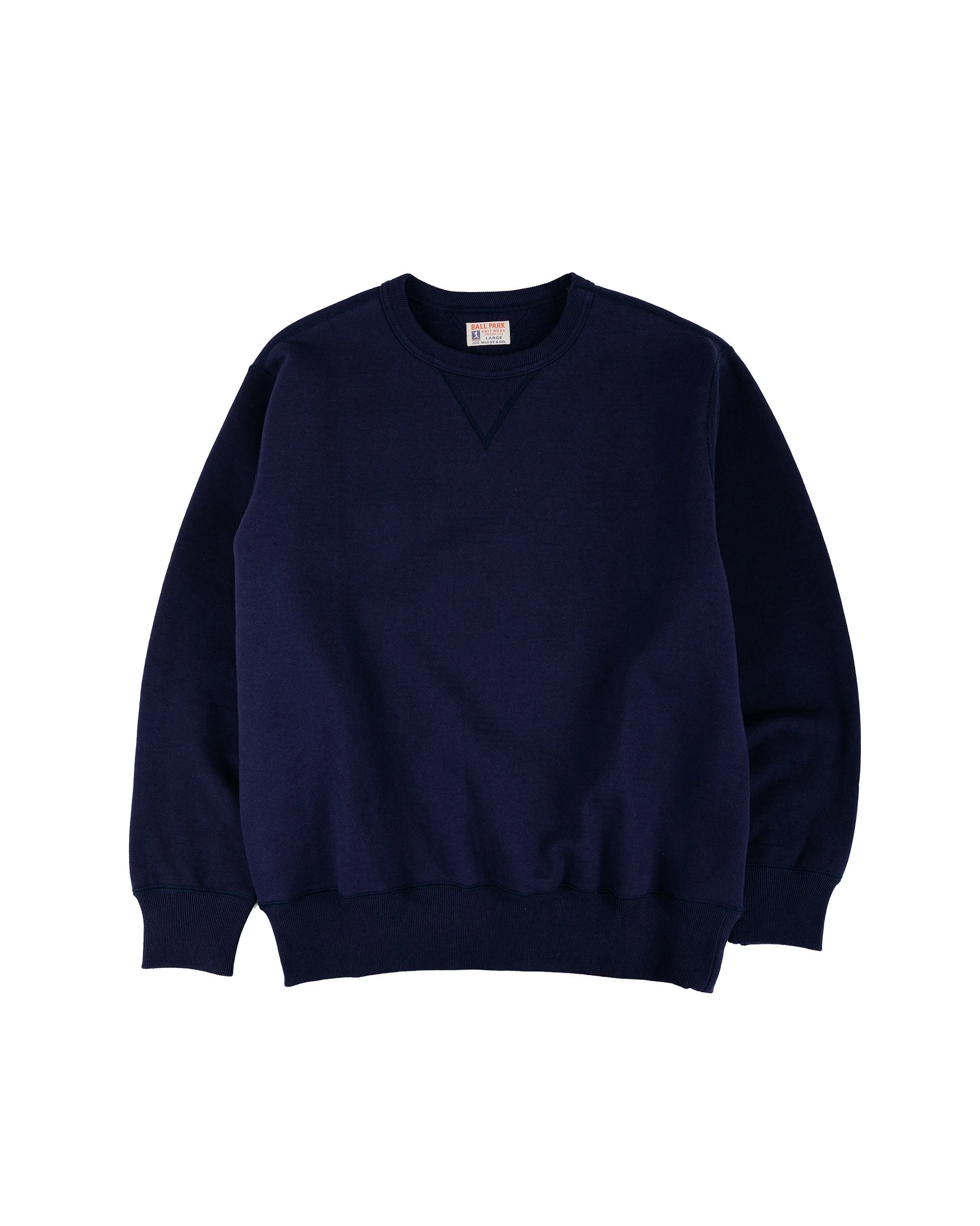 MC25104 12oz. Ball Park Crewneck Sweatshirt L. Navy - 1