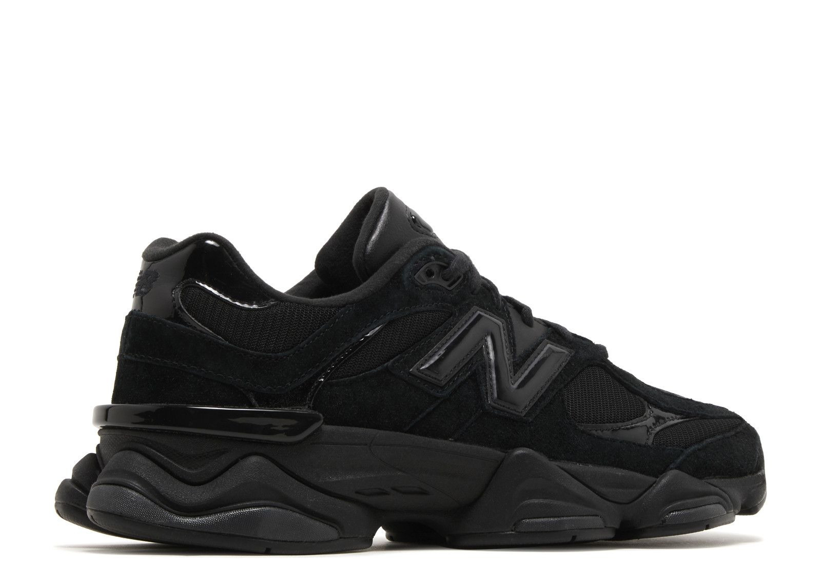 NEW BALANCE 9060 'TRIPLE BLACK SUEDE PATENT' - 3