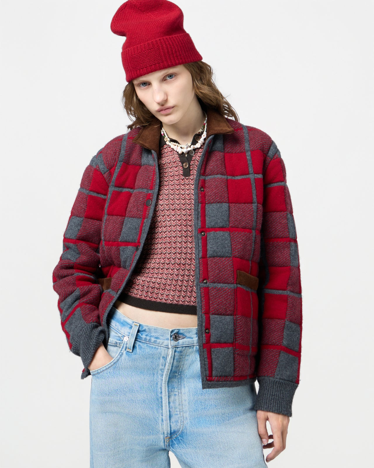 Quilted Plaid Liner Jacket - 5
