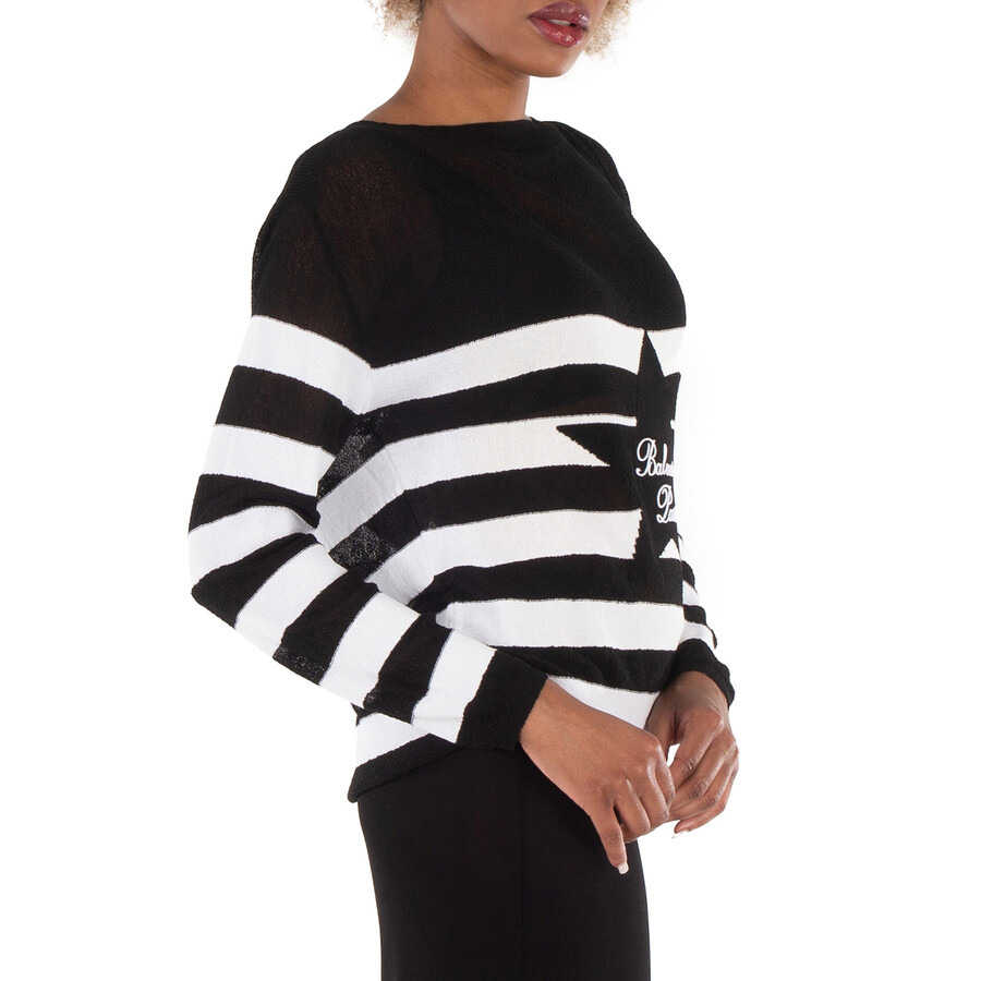 Balmain Logo Embroidery Striped Sweater - 3