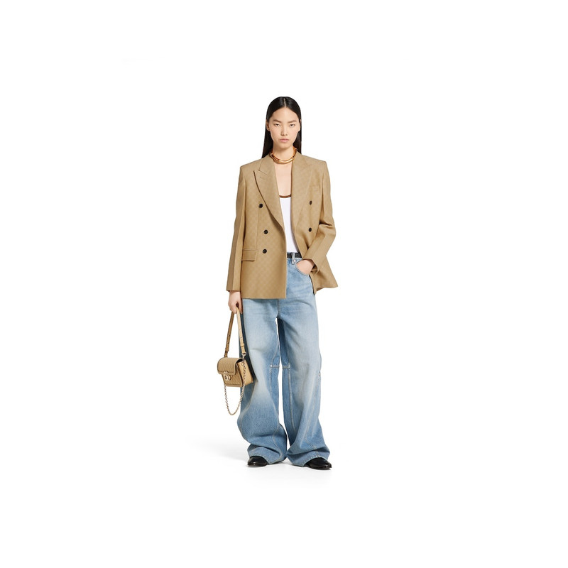 GUCCI GG silk wool crêpe jacquard jacket outlook