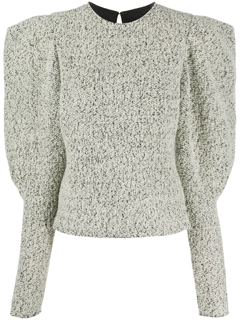 textured puff-sleeves jumper - 1