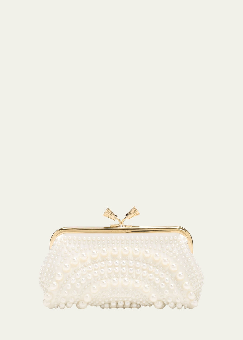 Maud Pearly Embellished 새틴 클러치 백 - 1