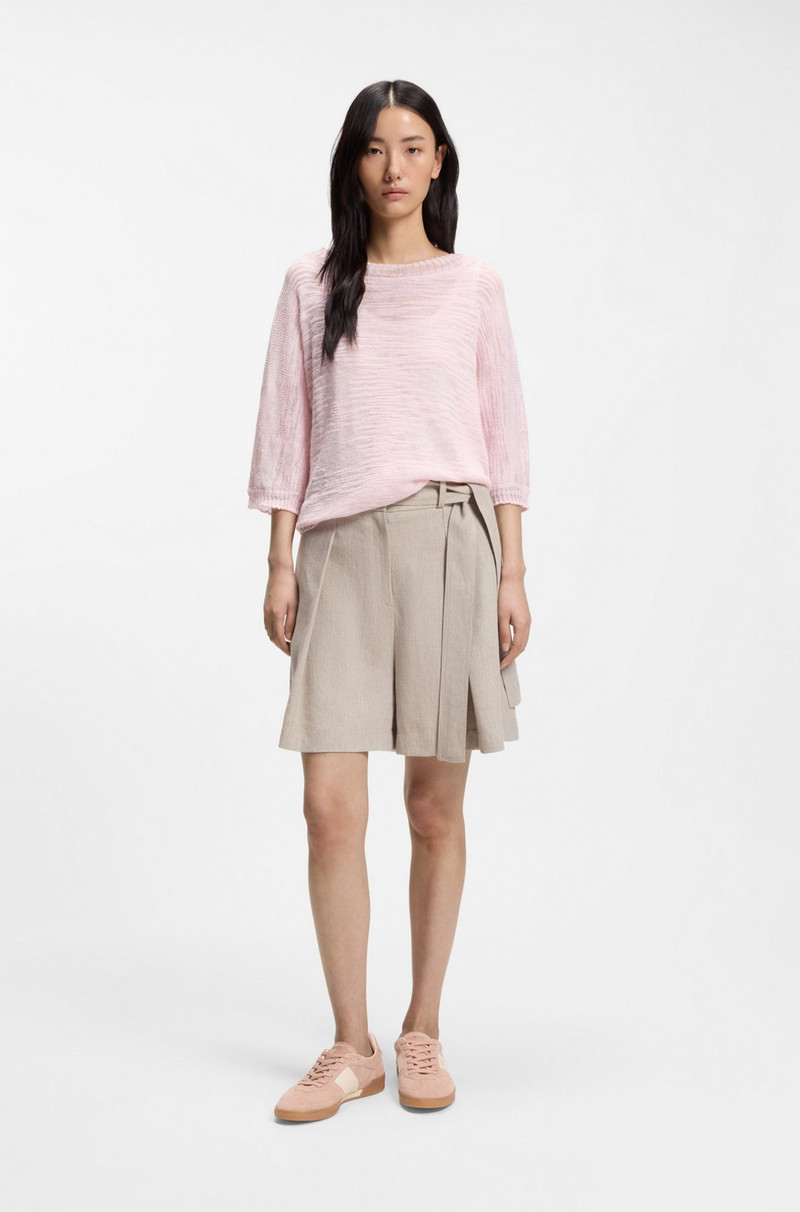 BOSS SUEDE TRAINERS WITH SMOOTH-LEATHER TRIMS outlook