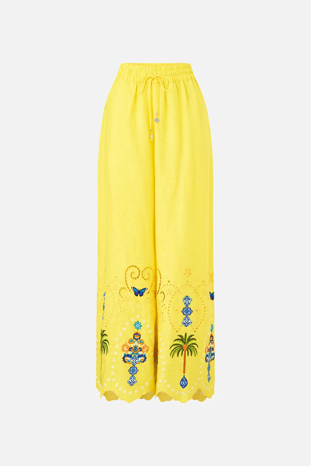 STRAIGHT LEG EMBROIDERED PANT - 1