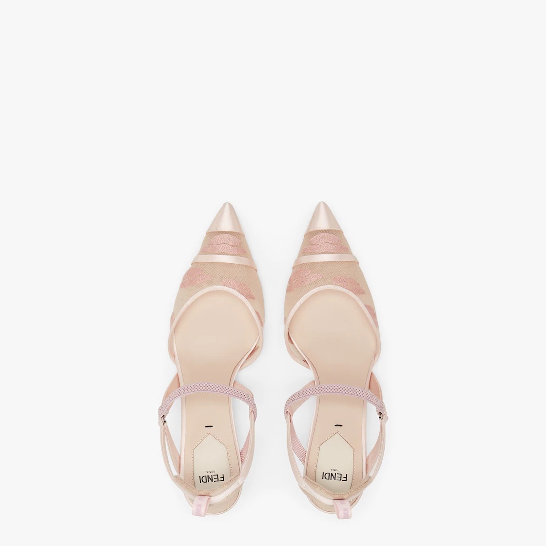 Pink mesh medium-heeled slingbacks - 4